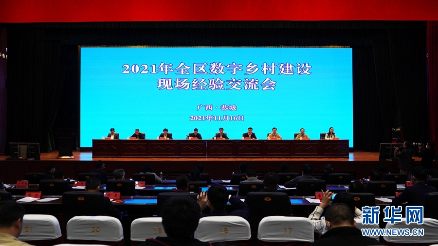 图为2021年广西数字乡村建设现场经验交流会会场.